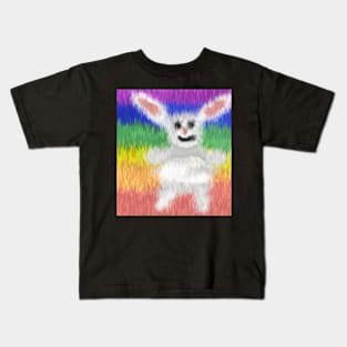 painting colorful grass with rabbit Kids T-Shirt